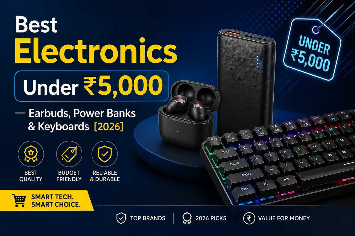 Best Electronics Under ₹5,000 — Earbuds, Power Banks & Keyboards [2026]