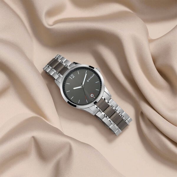 Titan Timeless Style Anthra Dial Stainless Steel Watch for Men - Buy in Visakhapatnam