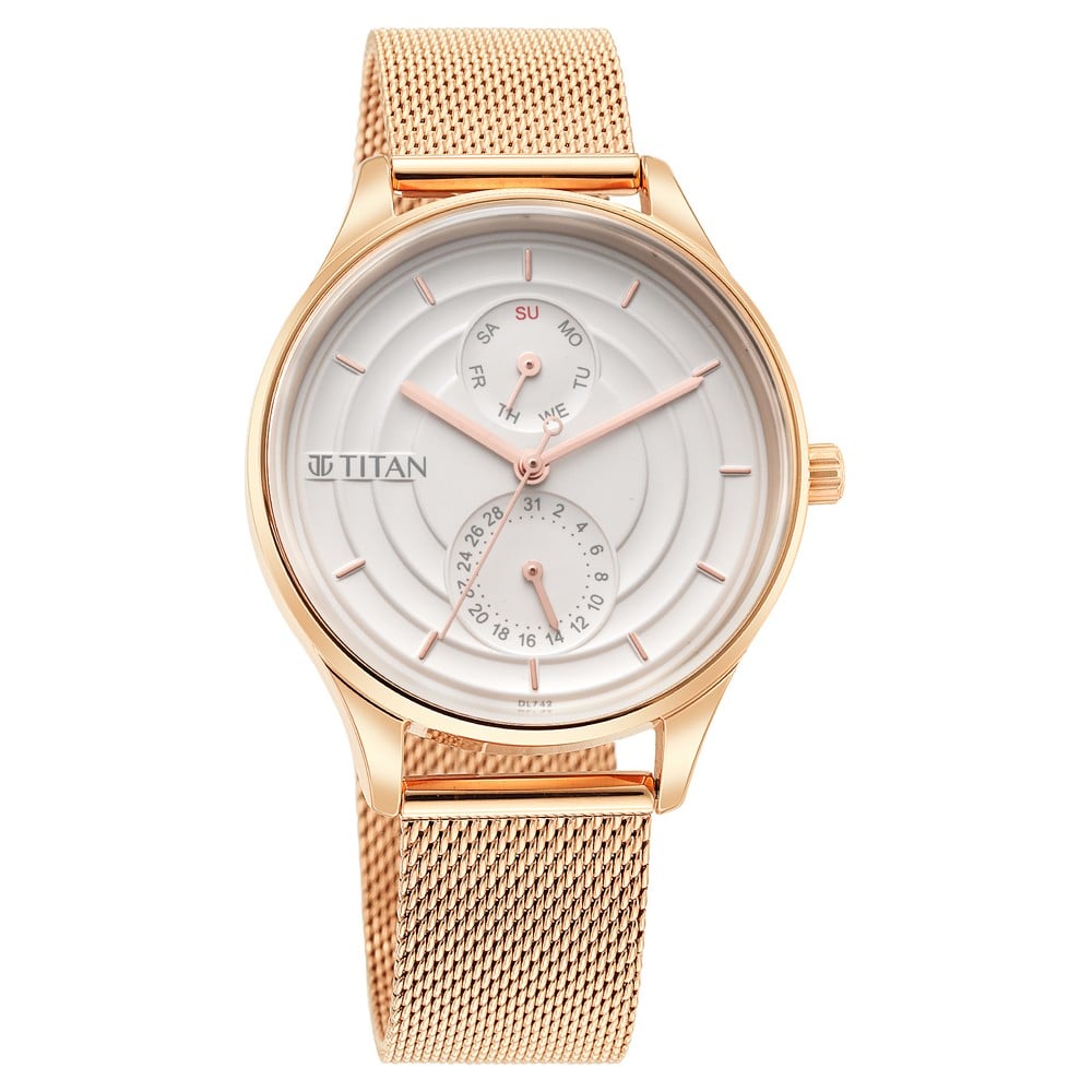 Titan Neo Workdays Quartz Multifunction Silver Steel Watch Women