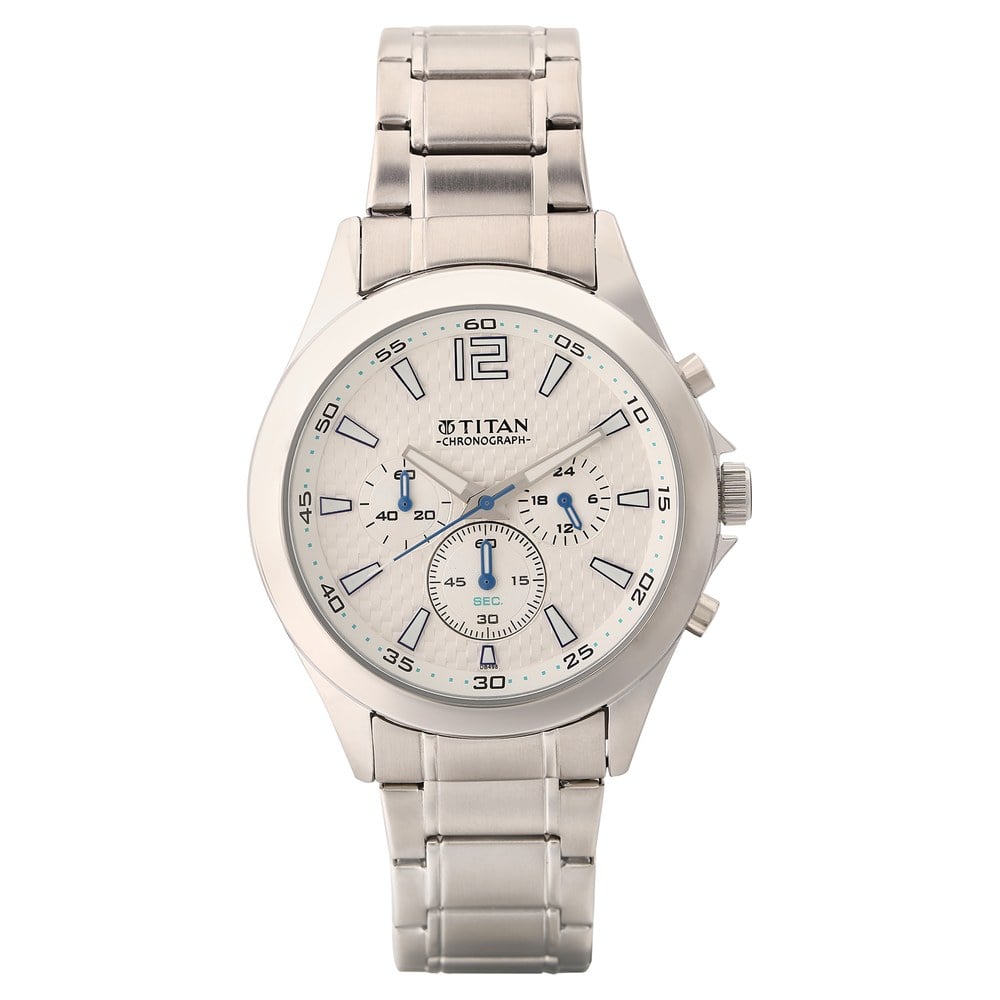 Titan Quartz Analog White Dial Stainless Steel Watch for Men - Buy online in Vizag