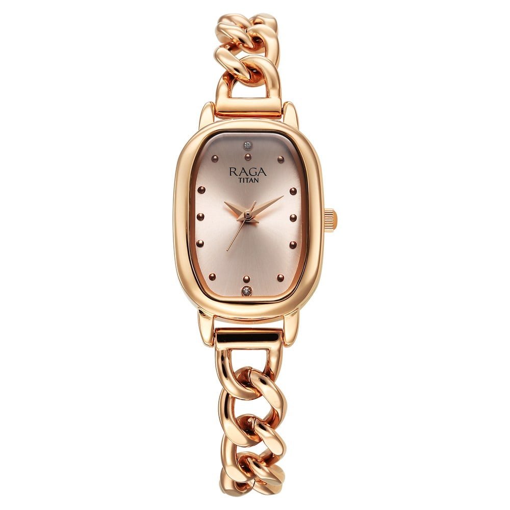Titan Raga Showstopper Quartz Rose Gold Metal Watch for Women - Buy online in Vizag