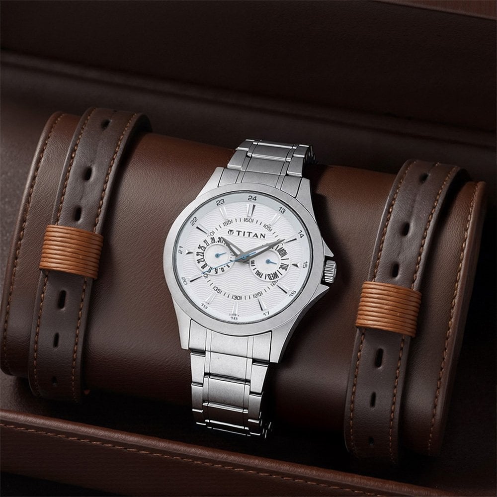 Titan Quartz Multifunction Silver Steel Strap Watch for Men - Buy online in Vizag